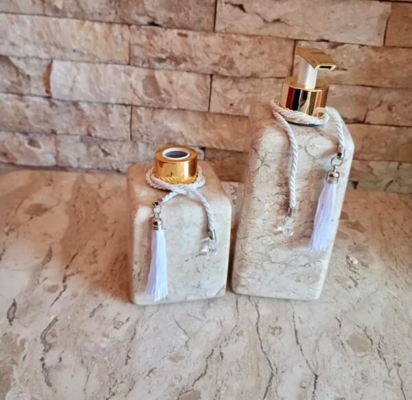 Kit de Lavabo Travertino Polido – Essência Minimalista 2 peças - Imagem 2