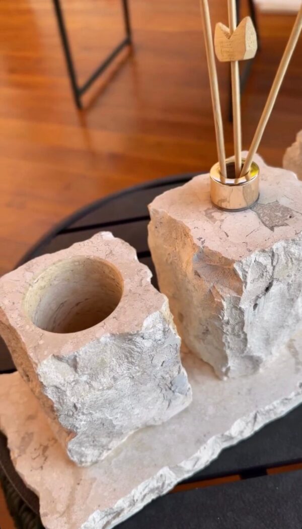 Kit de Lavabo em Rocha Maciça ACABAMENTO RÚSTICO- 4 PEÇAS Exclusivas - Imagem 4
